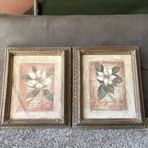 Sweet Magnolias Flower pictures framed wall art decor 10x12.5 pre-own